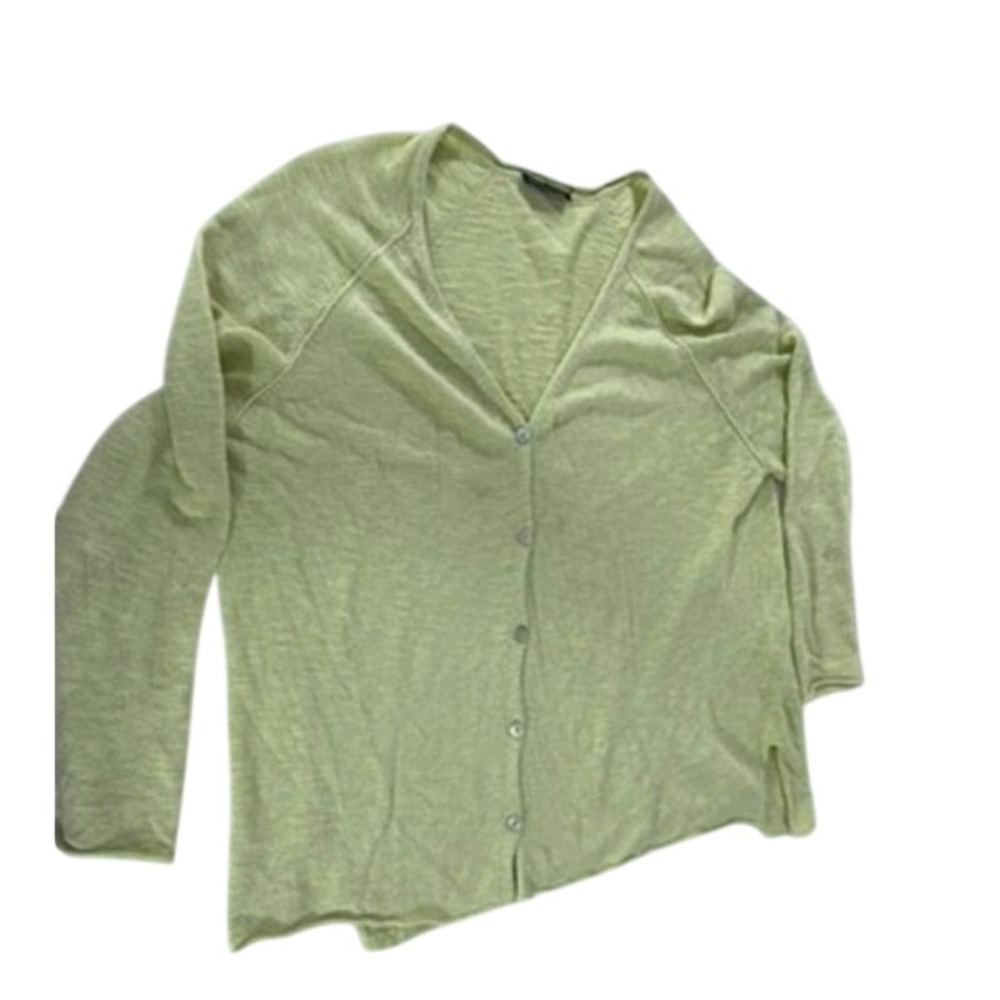 "EILEEN FISHER" Lime Organic Linen & Organic Cotton Shirt,Summer,Airy,PLZ READ!!